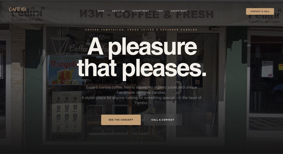 Website-Referenz Café ISI – Schmidt Web Studio